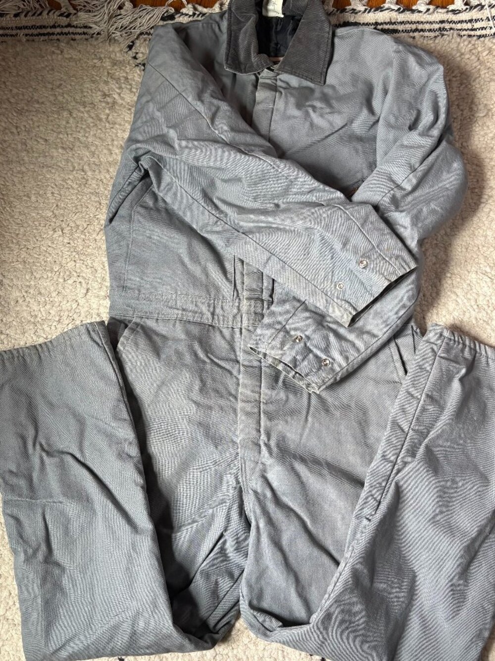 Vintage Walls Blizzard Pruf workwear gray insulated men's coveralls large short